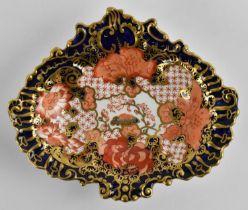 ROYAL CROWN DERBY; an Imari decorated dish, 17 x 14.5cm.