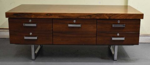 A contemporary rosewood effect office sideboard, width 157cm.