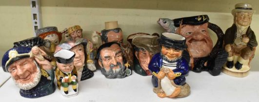 ROYAL DOULTON; a group of nine ceramic character jugs including 'Queen Elizabeth I of England',