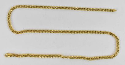 A 9ct yellow gold flat link bracelet, length 46.5cm, approx 7g.