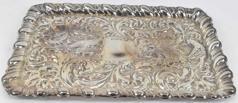WILLIAM NEALE & SON; an Edward VII hallmarked silver rectangular tray, Birmingham 1909, 30 x 20cm,