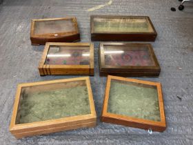 Six assorted table top jewellery display cabinets.