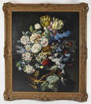 AGRICOLA; oil on canvas still life flowers, signed 75 x 62cm, in gilt frame.