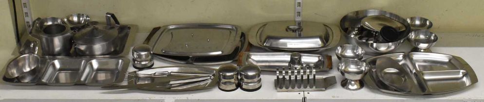A quantity of stainless steel tableware including Old Hall etc.