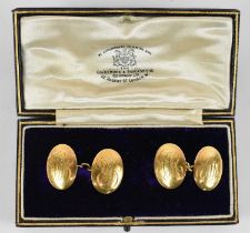 GOLDSMITH & SILVERSMITH CO LTD; a pair of 18ct yellow gold cufflinks, combined approx 15g, (