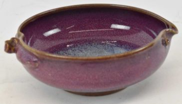 A Chinese flambé brush washing bowl, diameter 14cm.