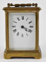 A 20th century brass cased carriage clock, height 10.5cm.