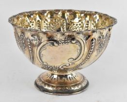 GEORGE EDWARD & SONS; a late Victorian hallmarked silver rose bowl, Sheffield 1898, diameter 27.5cm,