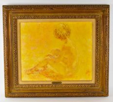 † LOUIS FABIEN (born 1924); 20th century oil on canvas, 'Baigneuse au Soleil', signed lower right