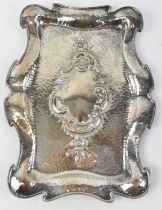 CHARLES COOKE; an Edward VII hallmarked silver hammered tray, Chester 1903, 30.5 x 22cm, approx 12.