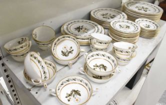 ROYAL WORCESTER; a part tea and dinner service decorated in the 'Bernina' pattern, comprising