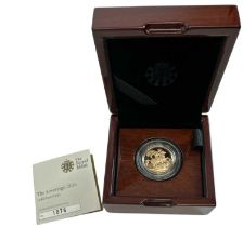THE ROYAL MINT; a 2016 gold proof full sovereign, numbered 1076, cased.