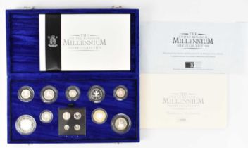 THE ROYAL MINT; the United Kingdom Millenium Silver Collection, numbered 04386, comprising five