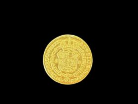 A Charles IV of Spain four escudos gold coin, 1791, approx 11g.