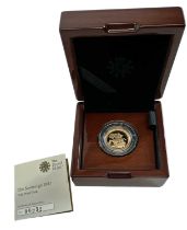 THE ROYAL MINT; a 2017 gold proof full sovereign, numbered 00932, cased.