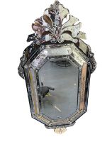 A modern Venetian style wall mirror, height approx 140cm.