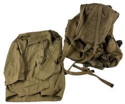 A 1950s army issue backpack and a safari jacket (2).