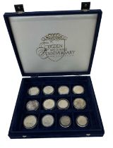 A cased part Golden Wedding Anniversary Coin Collection, comprising 1949 New Zealand crown, 1937