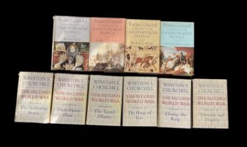 A set of four Winston Churchill 'The English-Speaking Peoples' books and a set of six volumes of