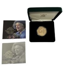 THE ROYAL MINT; a gold proof memorial crown for Her Majesty Queen Elizabeth The Queen Mother,