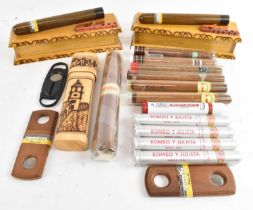 CIGARS; a group of cigars, the majority individual in tubes, including Cristales, Romeo y Julieta,