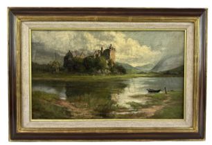 WILLIAM B. MITCHELL (1884-1902); a 19th century oil on canvas, 'Kilchurn Castle', rural scene, 21