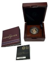 THE ROYAL MINT; a 2015 Fifth Portrait First Edition gold proof full sovereign, numbered 0384,