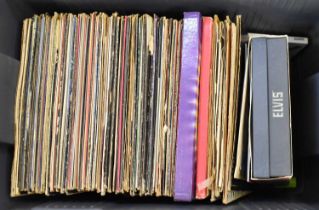 A large quantity of records including Elvis, The Beatles etc, and some signed records.
