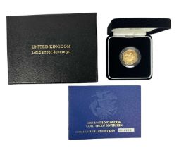 THE ROYAL MINT; a 2005 gold proof full sovereign, cased.