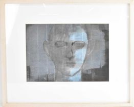 NAOMI FREARS; a 20th century print depicting a face, signed in print lower right, 34.5 x 48cm,