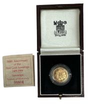THE ROYAL MINT; a 1989 500th Anniversary of The First Gold Sovereign, numbered 08806, cased.