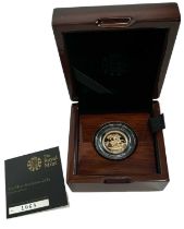 THE ROYAL MINT; a 2015 gold proof half sovereign, numbered 1068, cased.