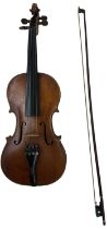 THOMAS J. BELLINGHAM OF LEEDS; an early 20th century English full size violin with two piece back,