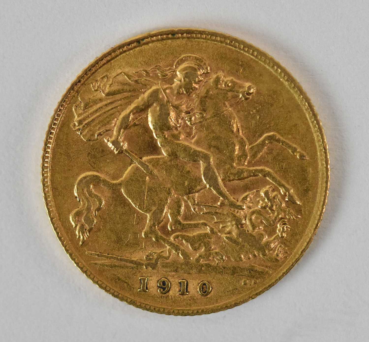 An Edward VII 1910 half sovereign.