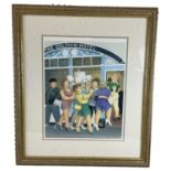 † BERYL COOK; a limited edition print, 'Party Girls', signed lower right, no. 624/650, 53 x 56cm,