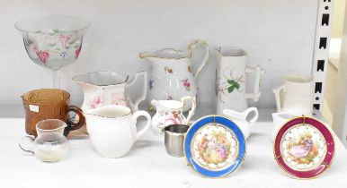 A quantity of miniature sundry ceramics and glass, including Meissen floral decorated porcelain jug,