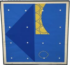 YOSHISUKE FUNASAKA (born 1939); abstract blue screen print, signed in pencil lower right and dated