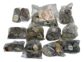 A quantity of all world coins and banknotes.