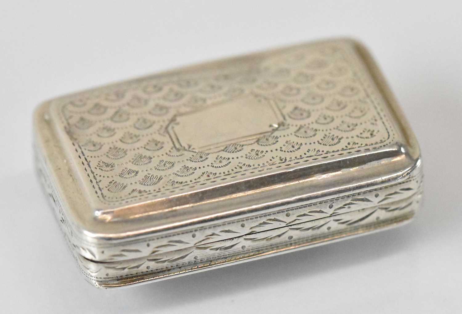 JOHN SHAW; a George III hallmarked silver vinaigrette with pierced gilt interior, Birmingham 1813, 4