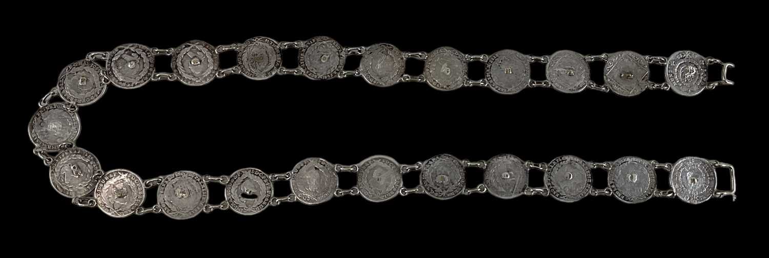 A German Bavaria ten kreuzer coin necklace, length 80cm.