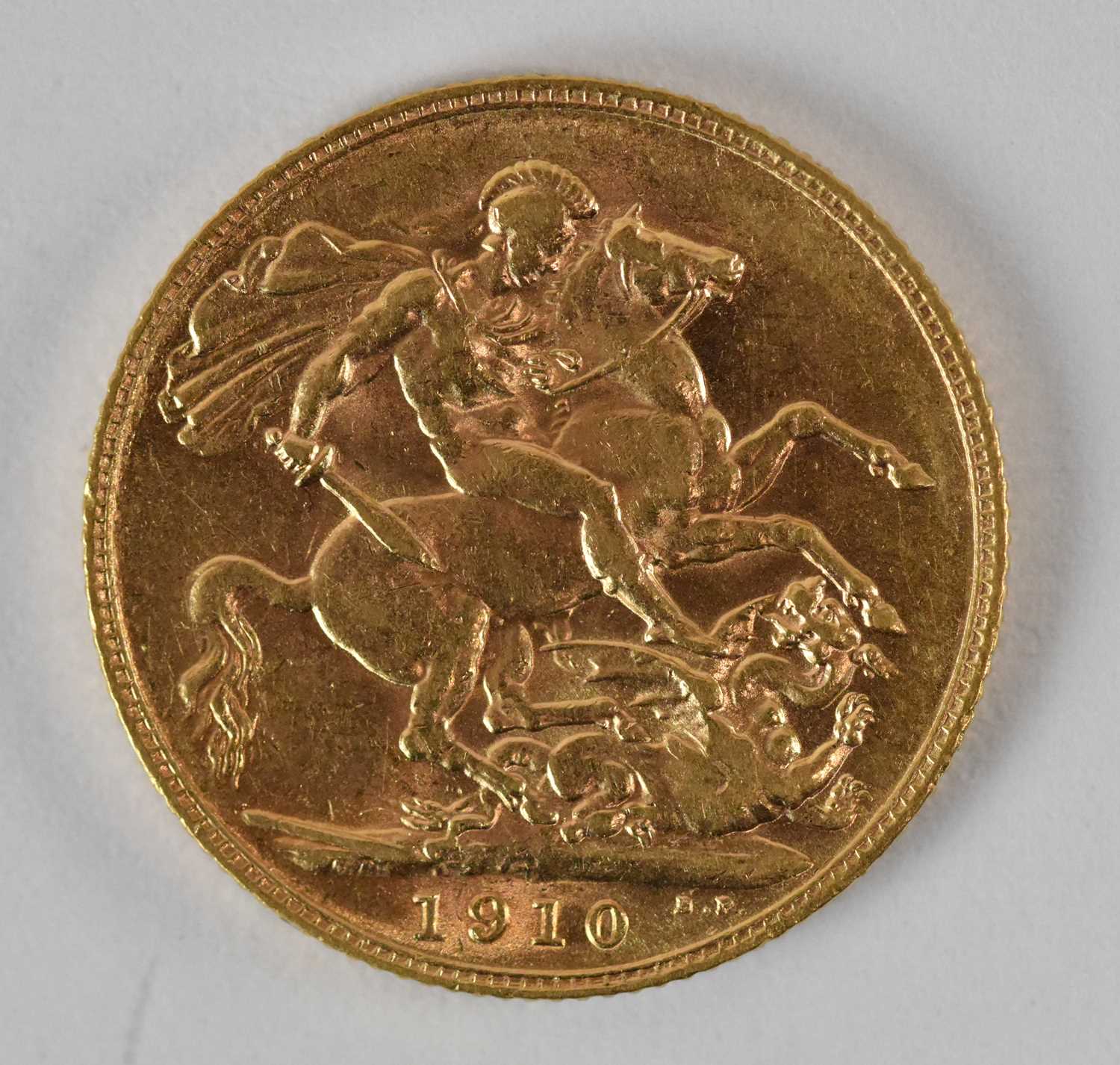 An Edward VII 1910 full sovereign.