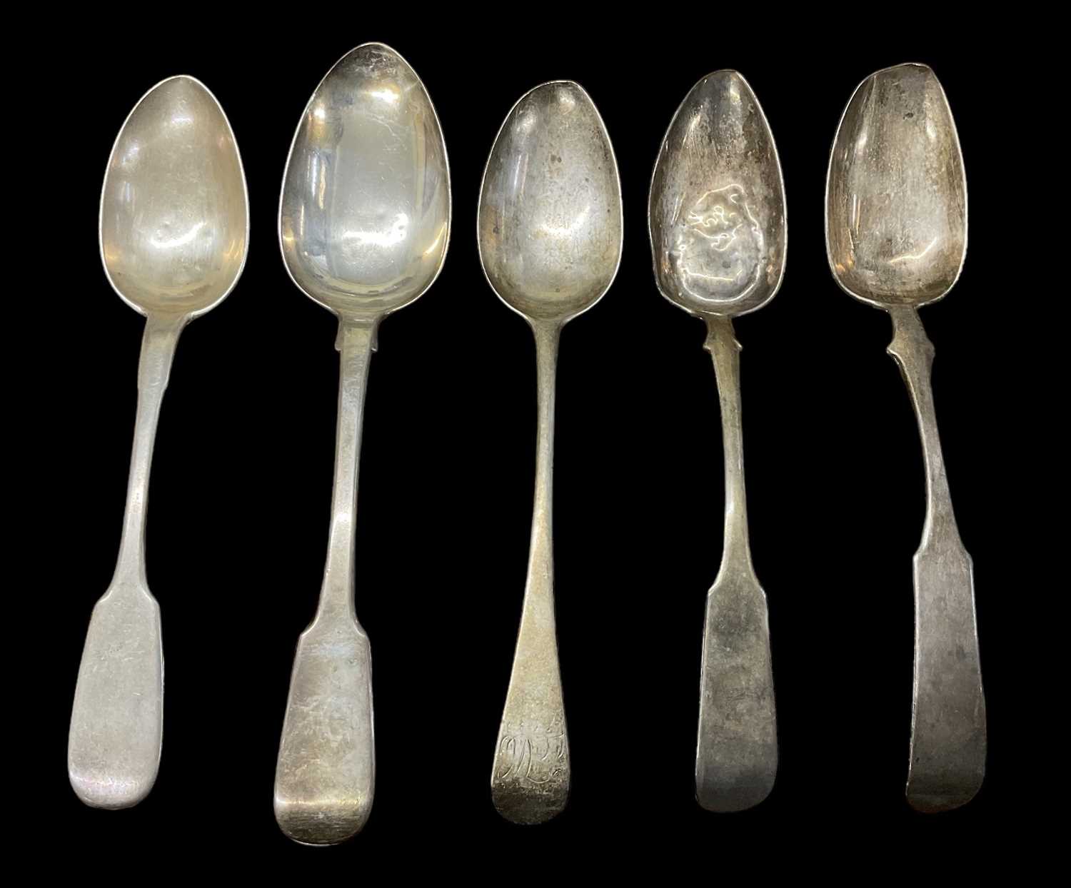 A group of three Russian 84 grade hallmarked silver tablespoons, a George III hallmarked silver