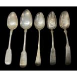 A group of three Russian 84 grade hallmarked silver tablespoons, a George III hallmarked silver