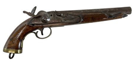 A 19th century flintlock pistol.