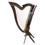 Standard VAT A modern Celtic thirty-three string non-pedal freestanding harp, height 143cm, width