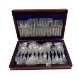 A cased Sheffield plate canteen of silver plated cutlery.
