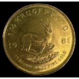 A 1981 1/4 Krugerrand.