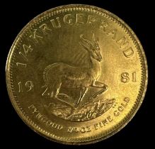 A 1981 1/4 Krugerrand.