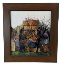 † KRZYSZTOF RACZYNSKI KRZYR; oil on canvas, rural landscape scene, signed lower left, inscription