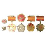 A group of five Korean and Chinese medals including the Korean War Memorial, Memorial of